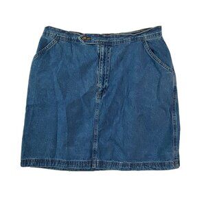 Vintage Northwest Skirt Womens 16 Jean Denim 33x19 Blue Pockets‎ Button Close